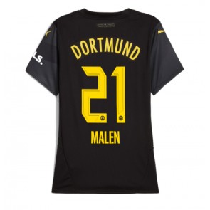 Borussia Dortmund Donyell Malen #21 Dámské Venkovní Dres 2024-25 Krátký Rukáv